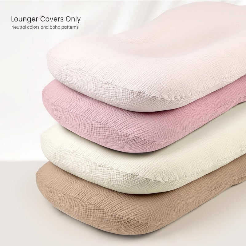 Termichy Baby Lounger Cover Muslin: Soft Cotton Slipcover for Snuggle Me Lounger - Removable & Machine Washable for Daily Use - Zipper-Free & Skin-Friendly for Newborn Girls and Boys - Image 4